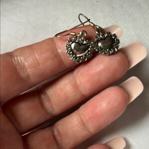 Heart-Shaped Silver Earrings